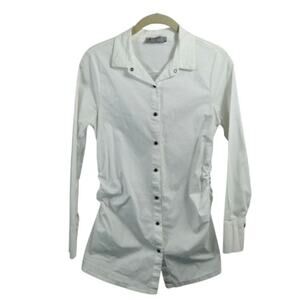 Femme Fatale Button Up Snap Shirt White Size XS